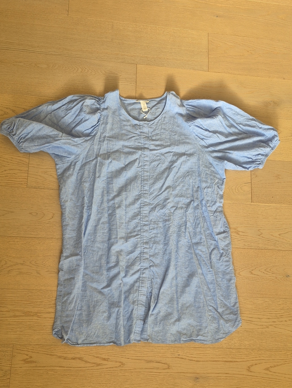 H&M Light Blue Linen Short-Sleeve Womens Tunic